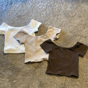 Laurel ribbed crop tops x3 M/L